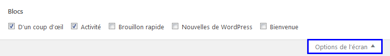 Options écran